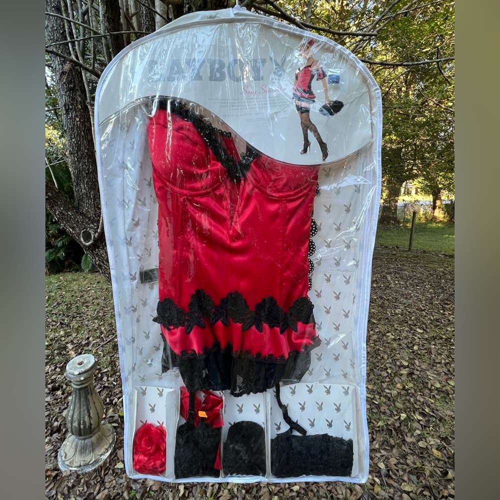 Playboy Sexy Seniorita Costume, Medium, Red, all accessories and original bag